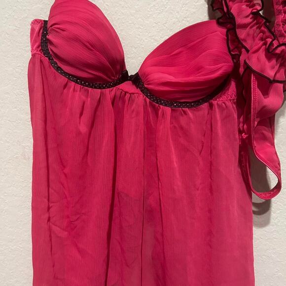 Y2K hot Pink and black Ambriel lingerie set - Picture 2 of 8